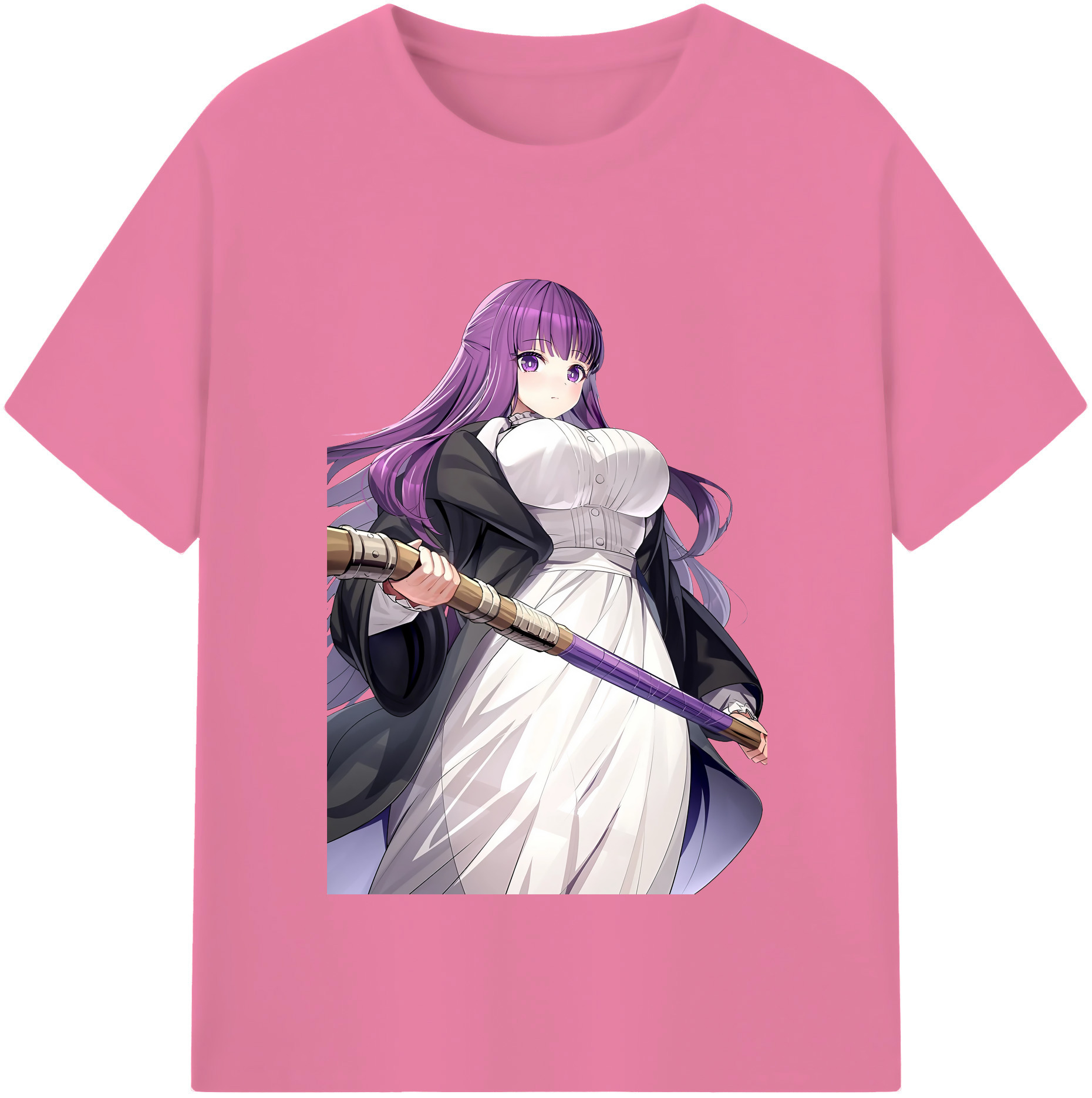 （画像用） 葬送のフリーレン Frieren 綿100％半袖Tシャツ（フロントプリント）